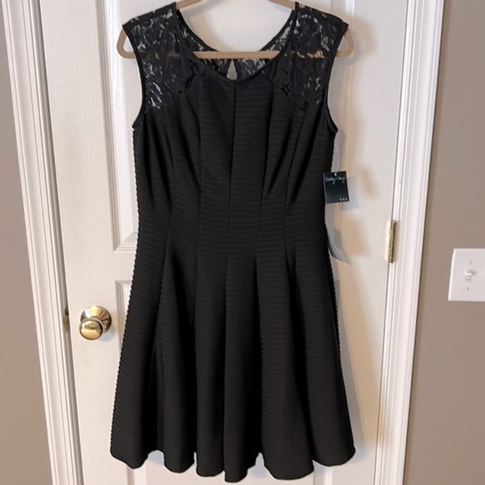 Gabby Skye Fit & Flair Dress Black Size 12